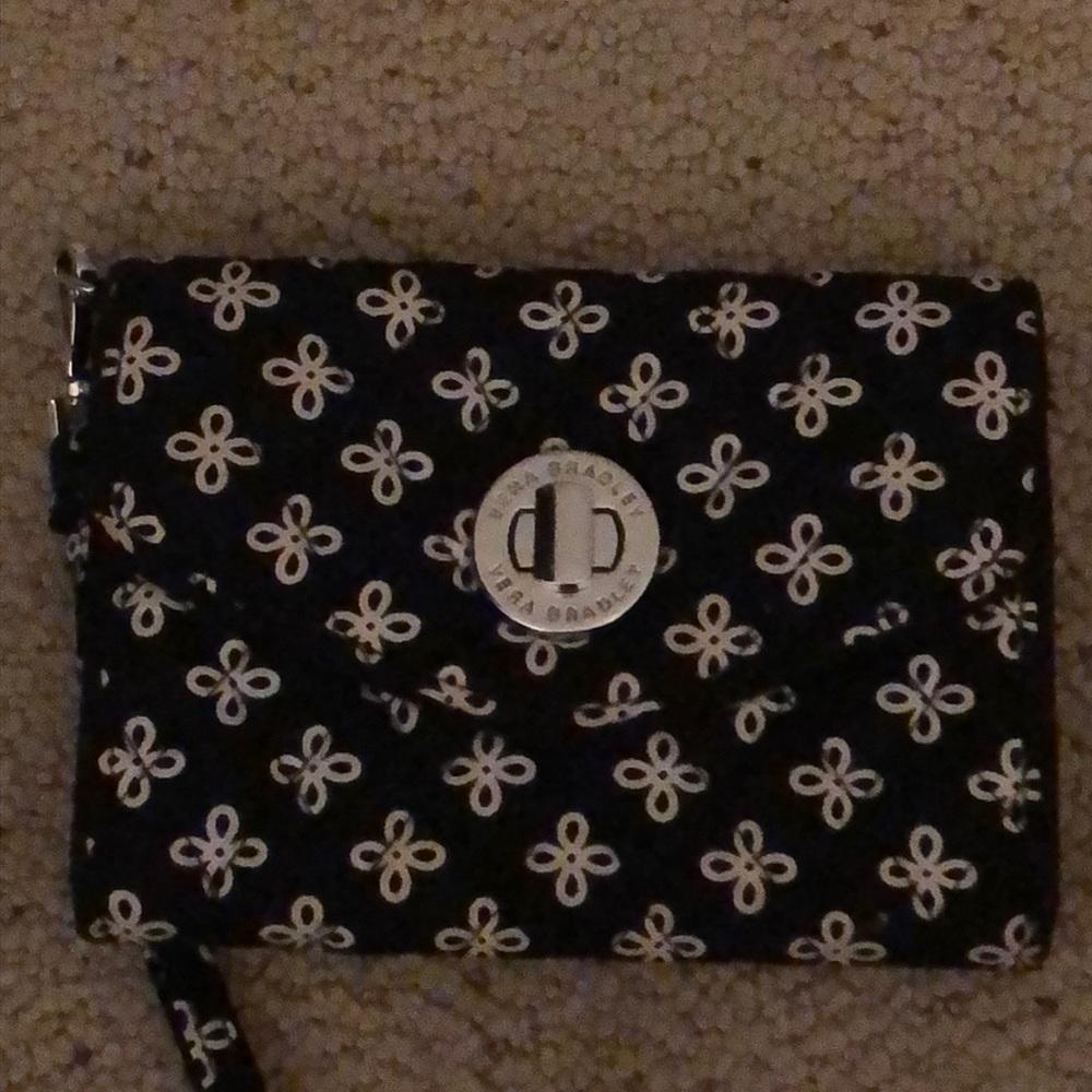 Black and white medium Vera Bradley wallet lightly used